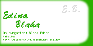 edina blaha business card